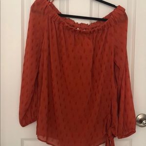 Michael Kors off the shoulder orange blouse